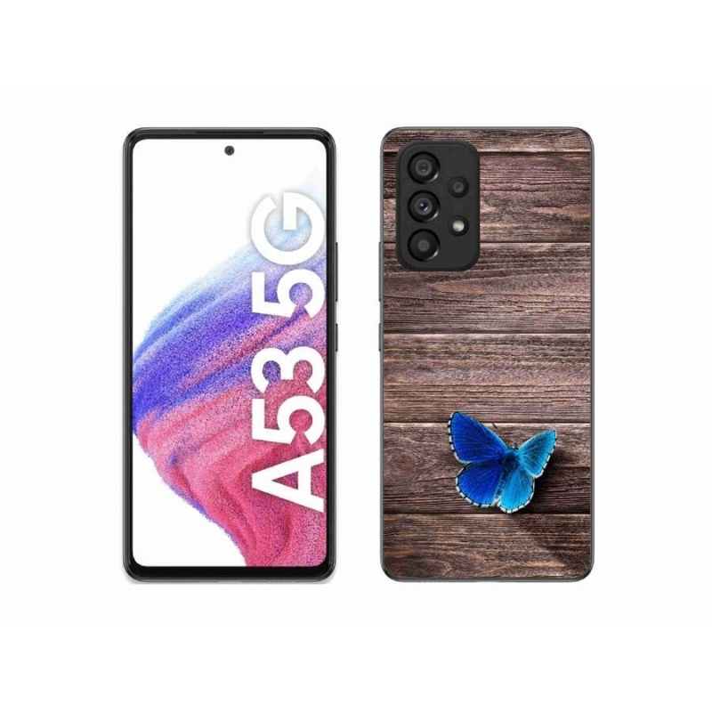 Gél védőhuzat mmCase Samsung Galaxy A53 5G - kék pillangó 1