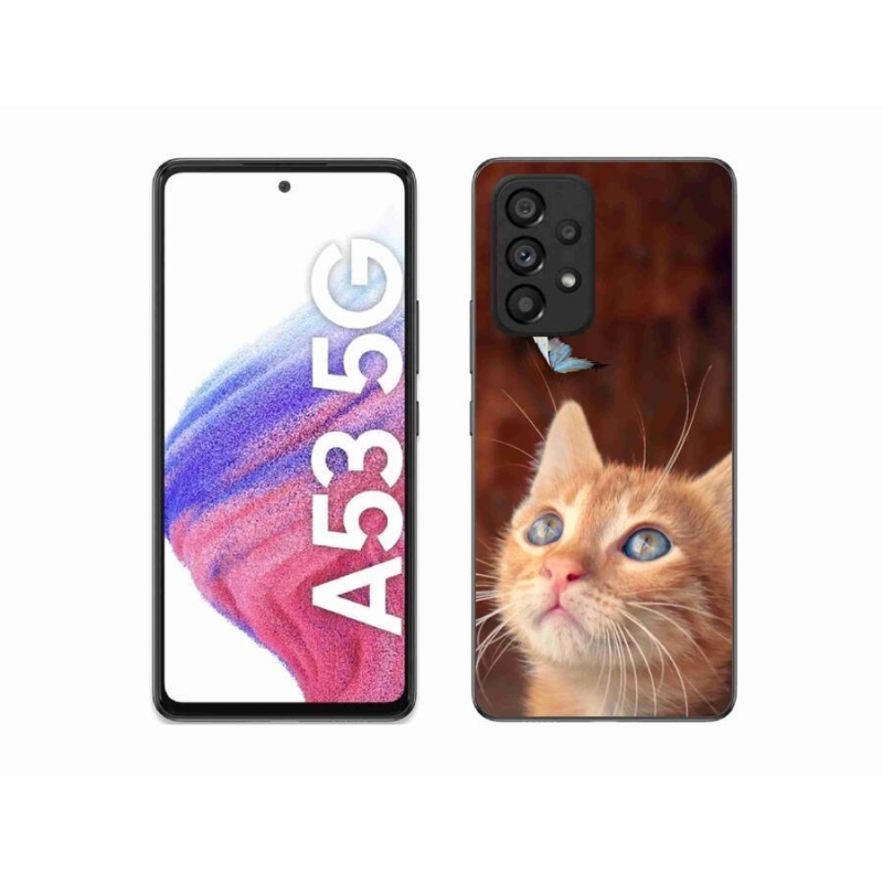 Gél borító mmCase Samsung Galaxy A53 5G - pillangó és cica - Samsung Galaxy A53 5G számára