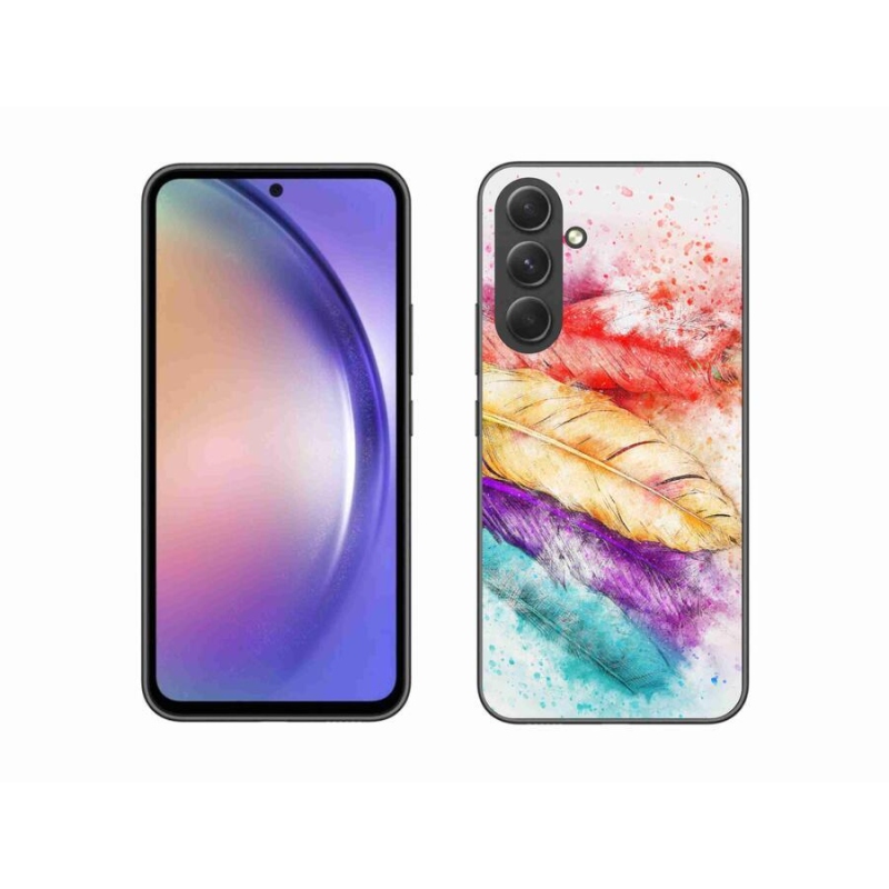 Gél borító mmCase a mobiltelefon Samsung Galaxy A54 5G - színes tollakkal