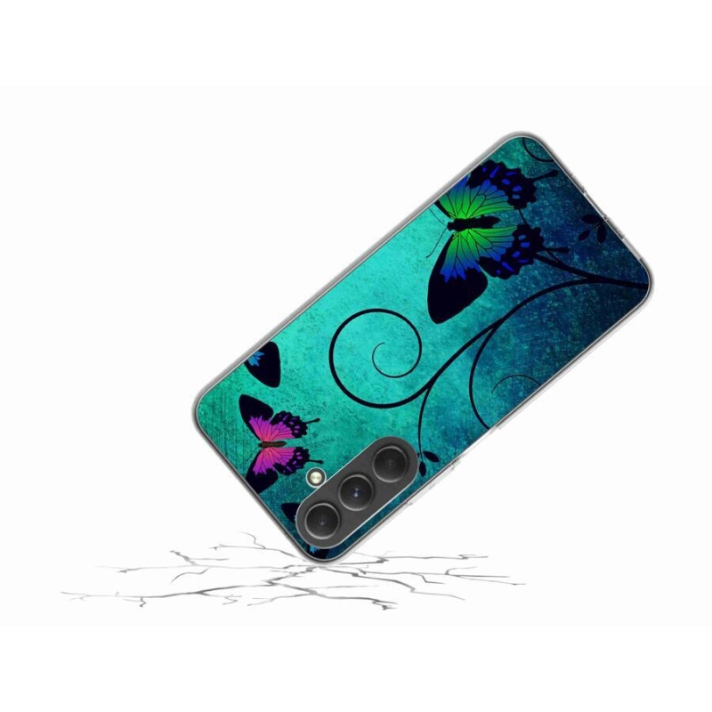 Zselés borítás mmCase Samsung Galaxy A54 5G - színes pillangókhoz