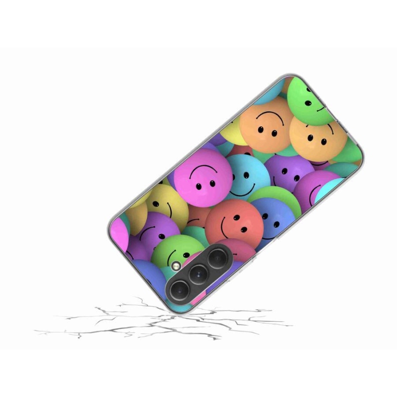 Gél borító mmCase a mobiltelefonon Samsung Galaxy A54 5G - színes smiley-k