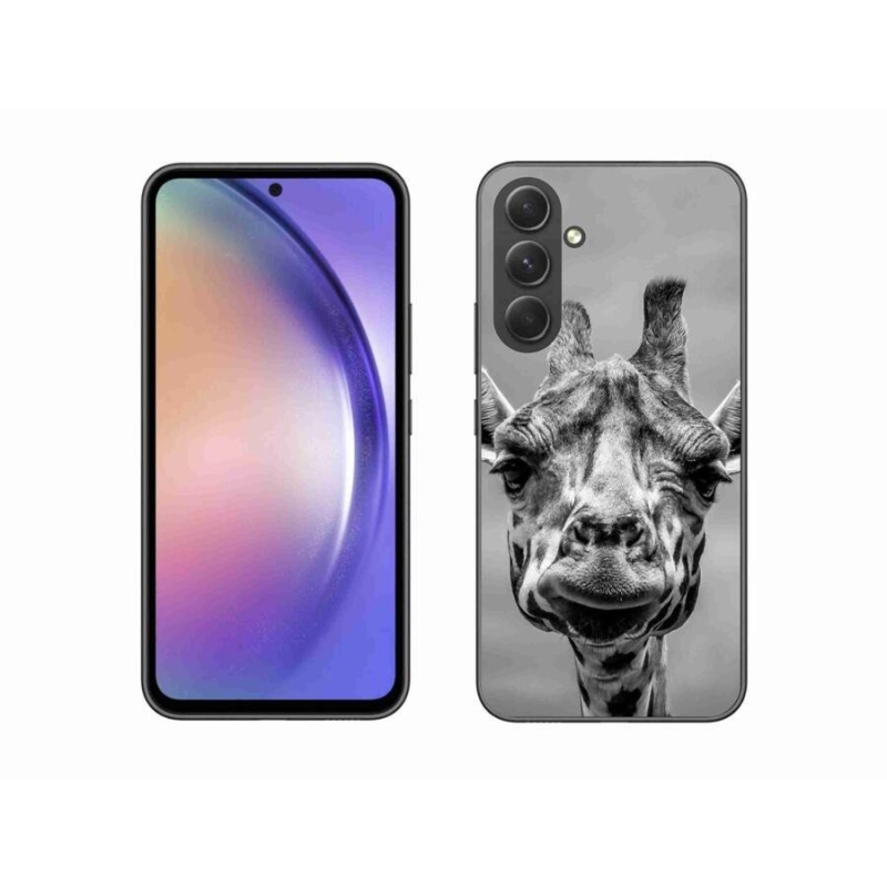 Zselés borítás mmCase Samsung Galaxy A54 5G - fekete-fehér zsiráfhoz