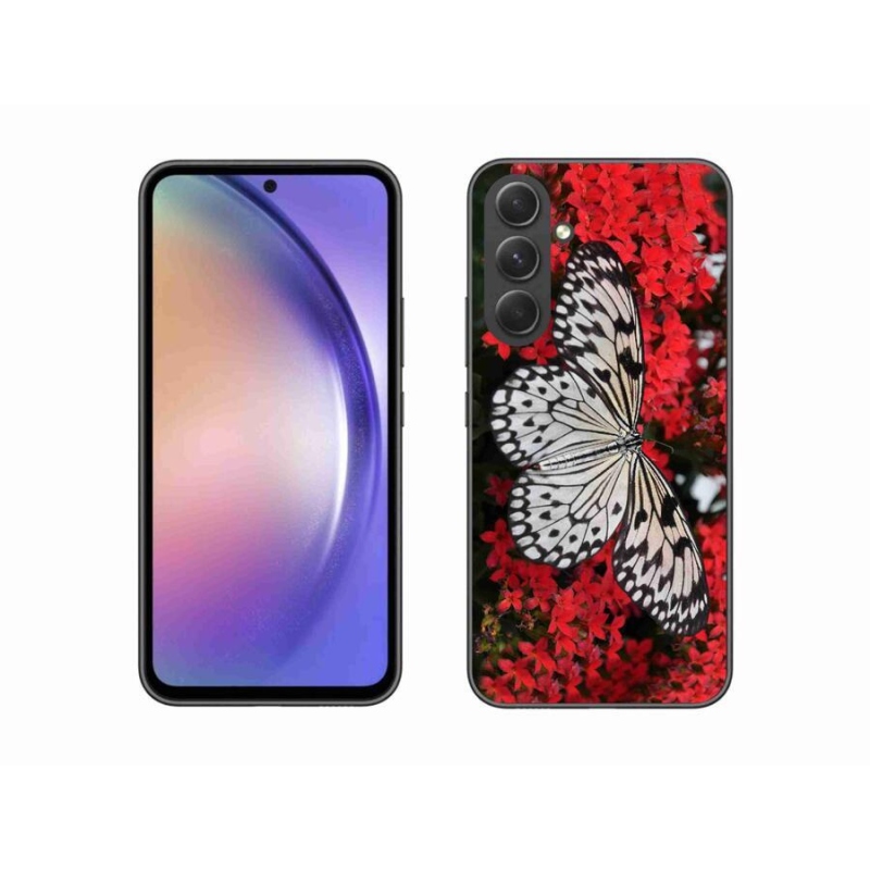Zselés borítás mmCase Samsung Galaxy A54 5G - fekete-fehér pillangó 1