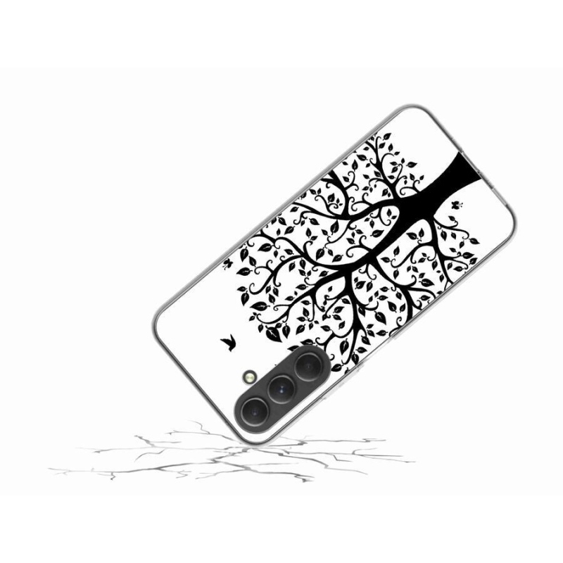 Zselés borítás mmCase Samsung Galaxy A54 5G - fekete-fehér fa