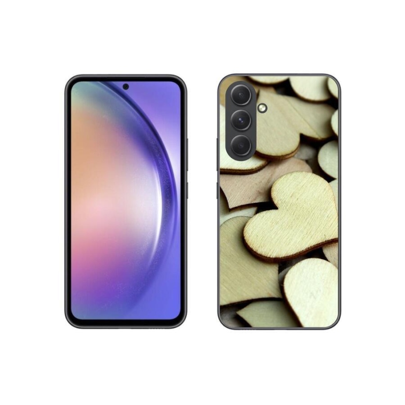 Zselés borítás mmCase Samsung Galaxy A54 5G - fából készült szívek