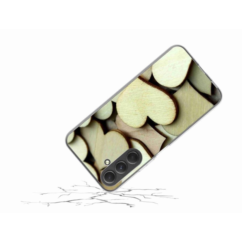 Zselés borítás mmCase Samsung Galaxy A54 5G - fából készült szívek