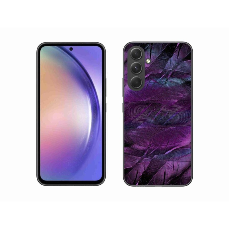 Gél védőhuzat mmCase Samsung Galaxy A54 5G - lila tollakhoz