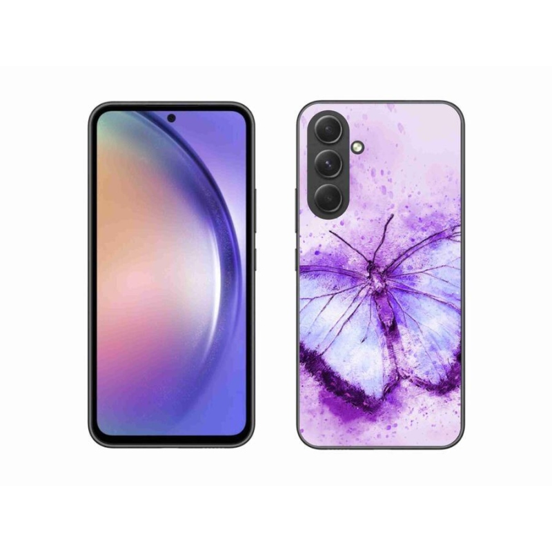 Gél védőhuzat mmCase Samsung Galaxy A54 5G - lila pillangóhoz