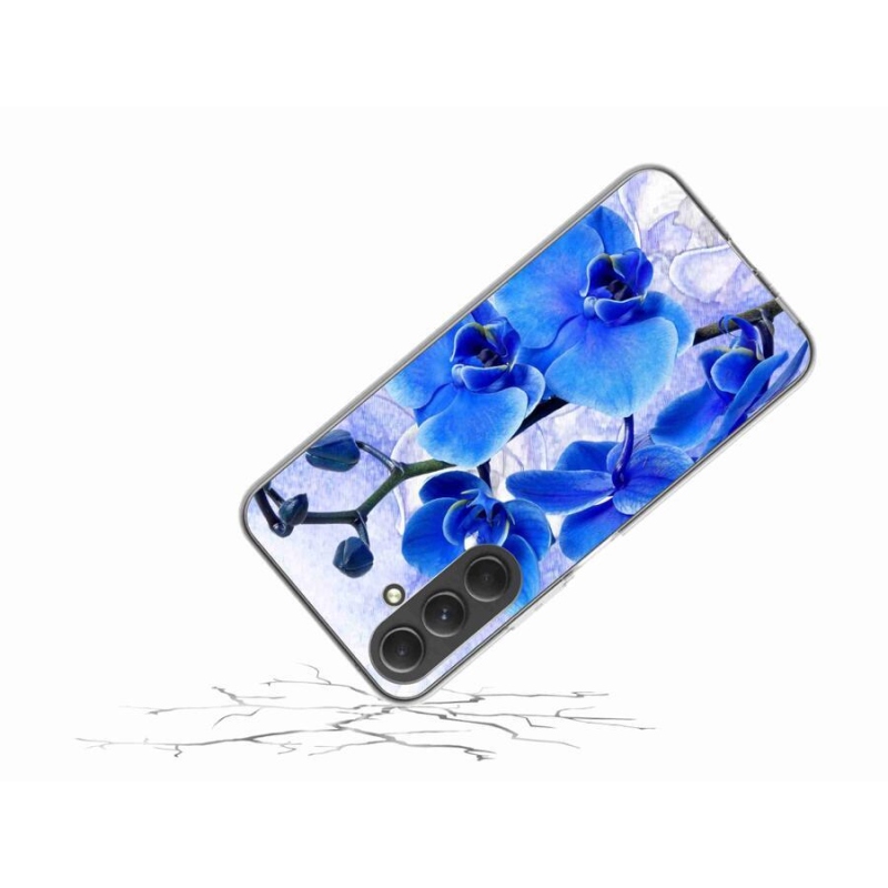 Gél védőhuzat mmCase Samsung Galaxy A54 5G - kék virágok