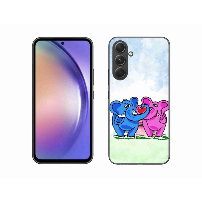 Gél borító mmCase a mobiltelefonon Samsung Galaxy A54 5G - szerelmes elefántok