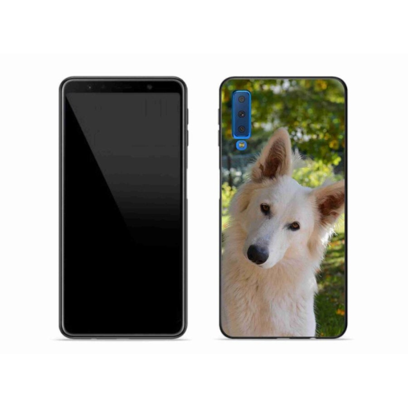 Zselés borítás mmCase Samsung Galaxy A7 (2018) - fehér Svájci juhász 1