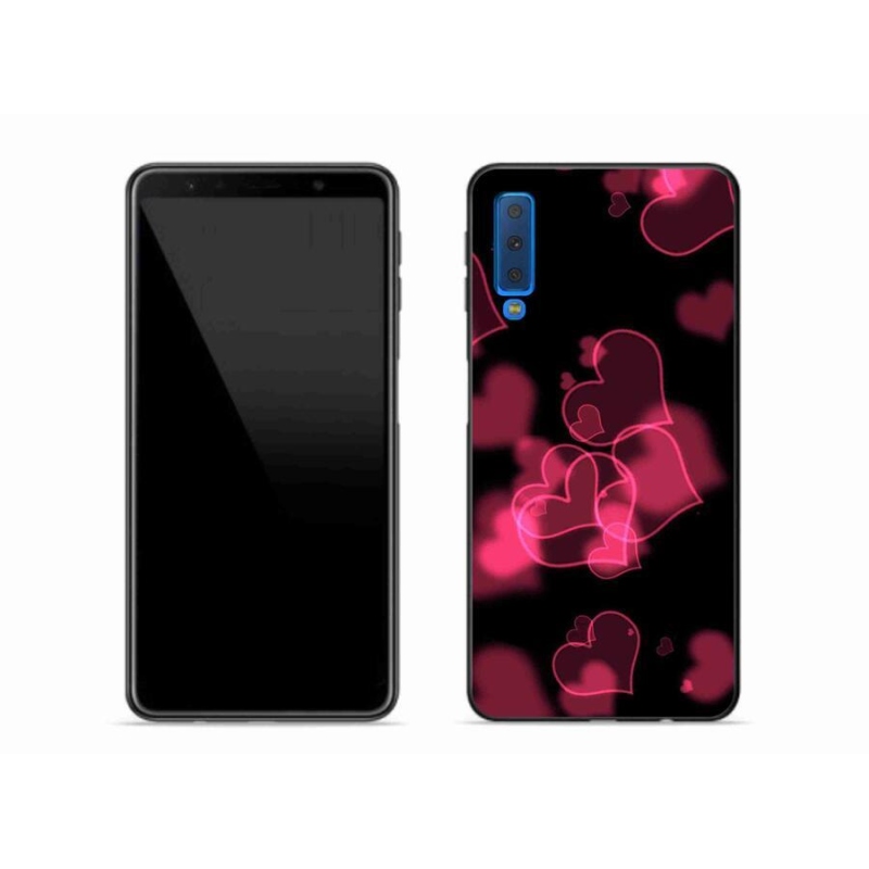 Gél védőhuzat mmCase Samsung Galaxy A7 (2018) - piros szívek