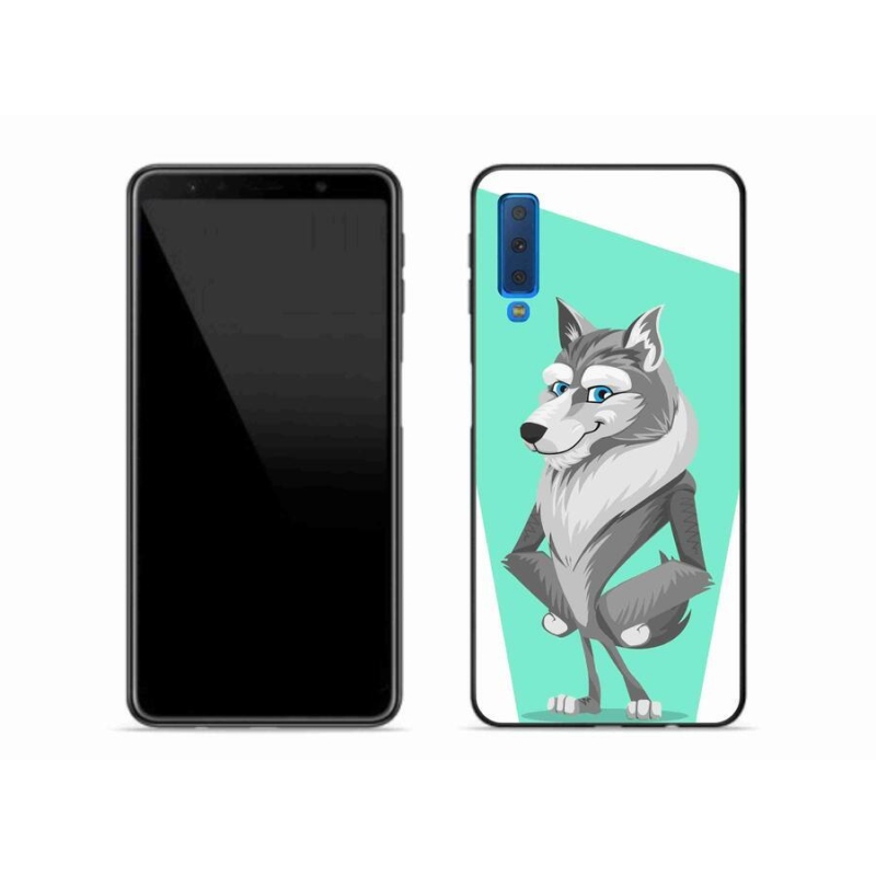Zselés borítás mmCase Samsung Galaxy A7 (2018) - rajzfilm farkashoz