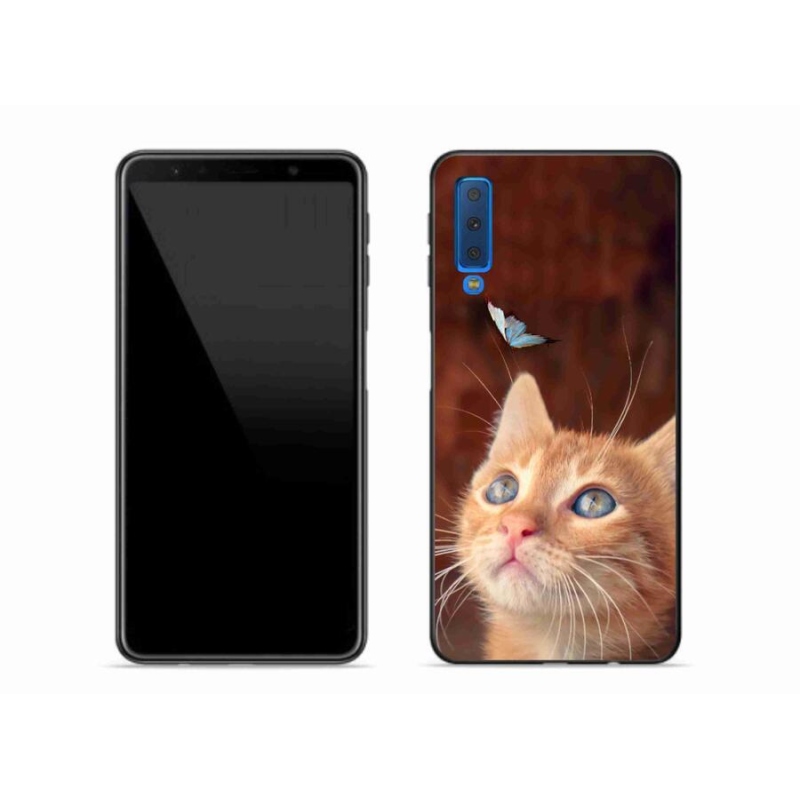 Gél borítás mmCase Samsung Galaxy A7 (2018) - pillangó és cica