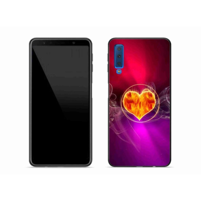 Gél borítás mmCase Samsung Galaxy A7 (2018) - tűz szívhez