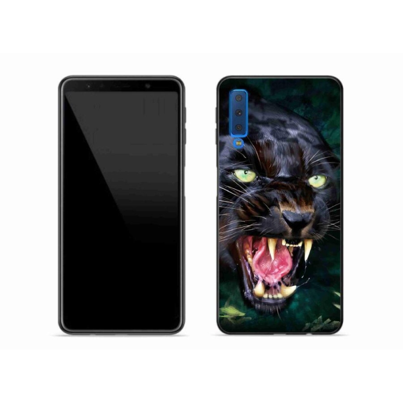 Gél védőhuzat mmCase Samsung Galaxy A7 (2018) - dühös fekete párduc