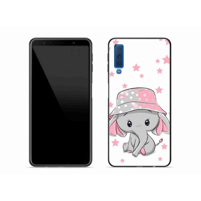 Zselés borítás mmCase Samsung Galaxy A7 (2018) - rózsaszín elefánthoz