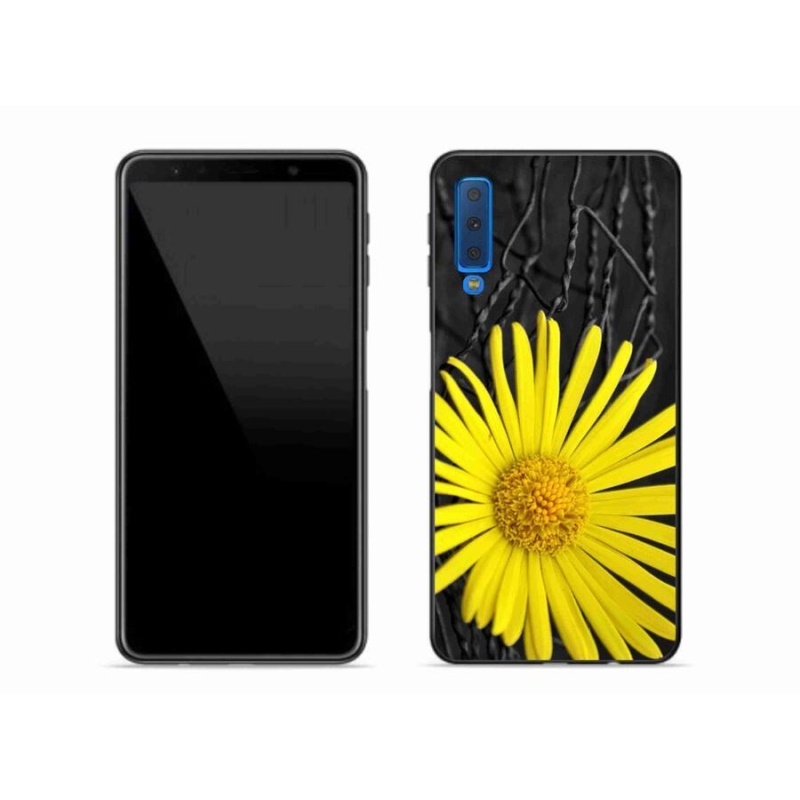Gél védőhuzat mmCase Samsung Galaxy A7 (2018) - sárga virág