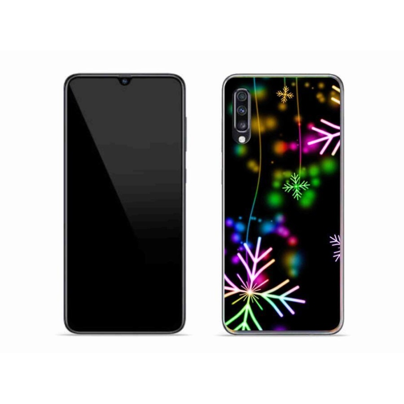 Gél borítás mmCase a mobil Samsung Galaxy A70 - színes pelyhek