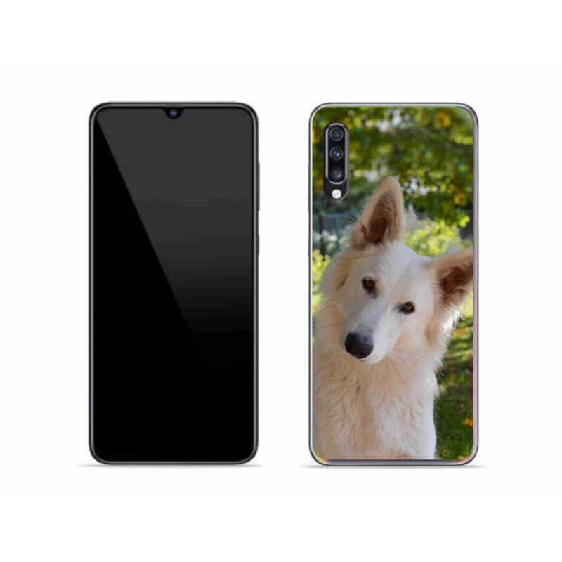 Zselés borítás mmCase Samsung Galaxy A70 - fehér Svájci juhász 1