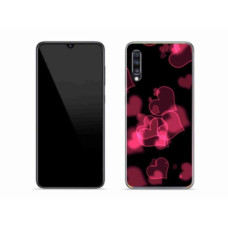 Gél védőhuzat mmCase Samsung Galaxy A70 készülékhez - piros szívek