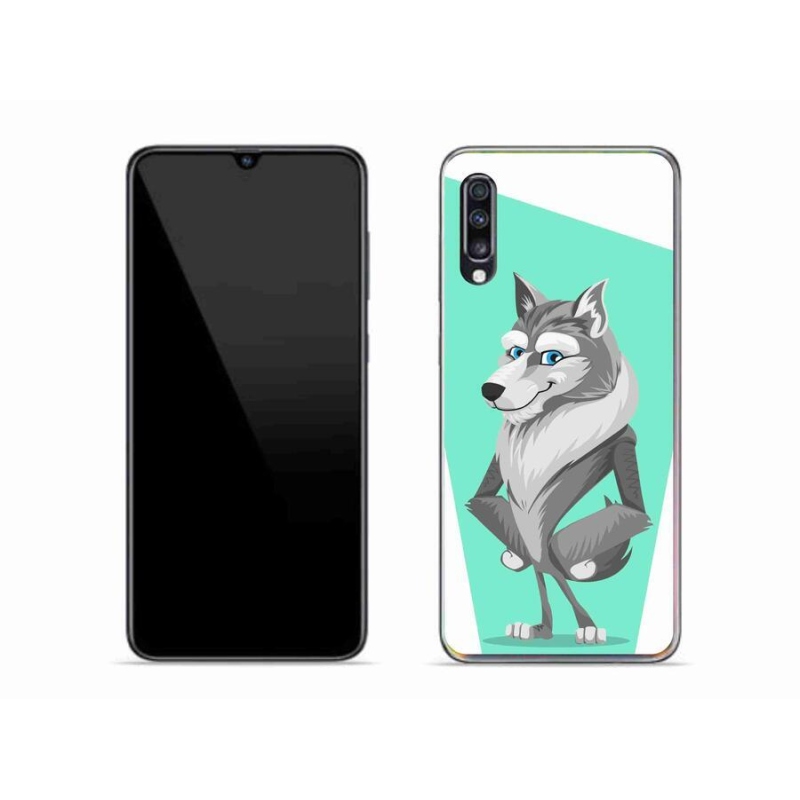 Zselés borítás mmCase Samsung Galaxy A70 készülékhez - rajzfilm farkas