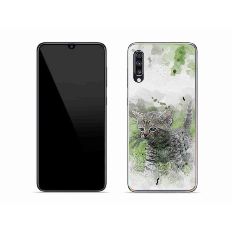 Gél borítás mmCase Samsung Galaxy A70 készülékhez - aranyos cica 1