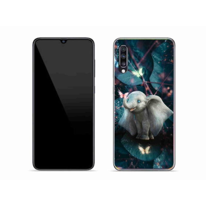 Gél borítás mmCase Samsung Galaxy A70 készülékhez - aranyos elefánt