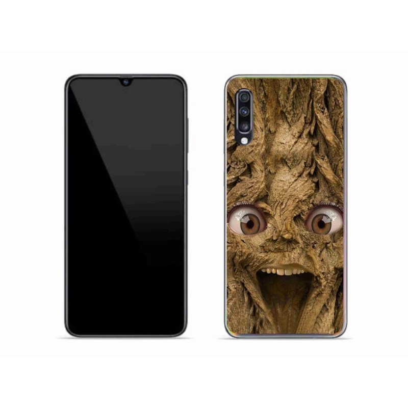 Gél borítás mmCase Samsung Galaxy A70 készülékhez - vidám fa szemekkel