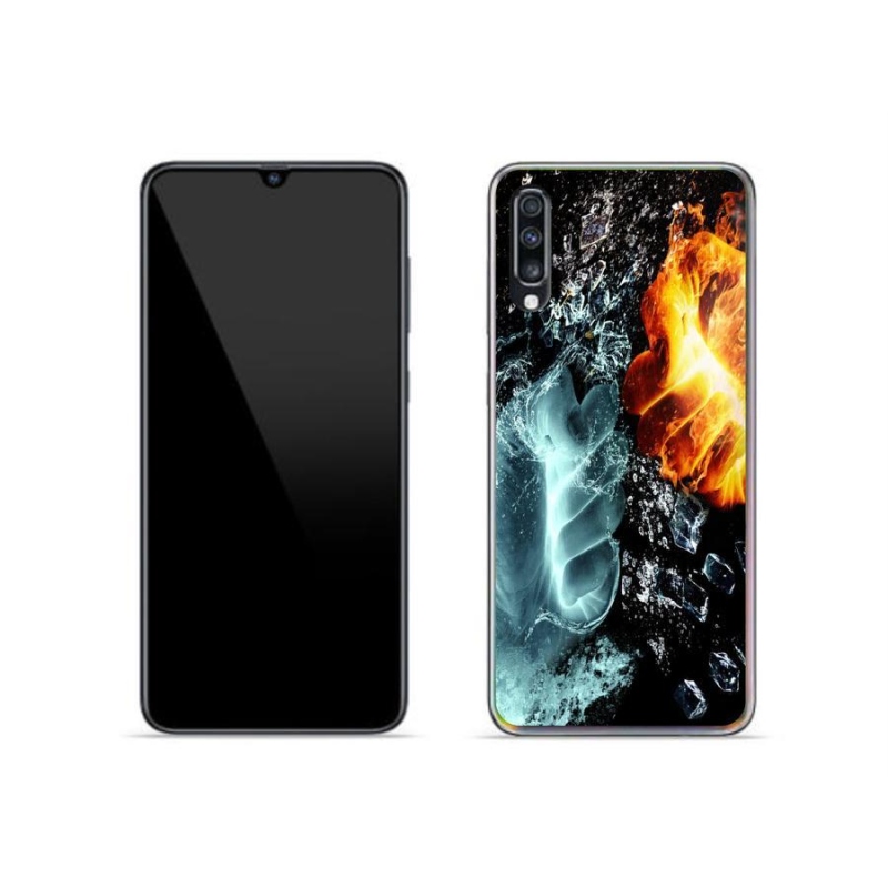 Zselés borítás mmCase Samsung Galaxy A70 - víz és tűz