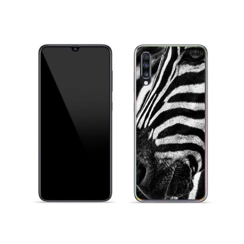 Zselés borítás mmCase Samsung Galaxy A70 készülékhez - zebra