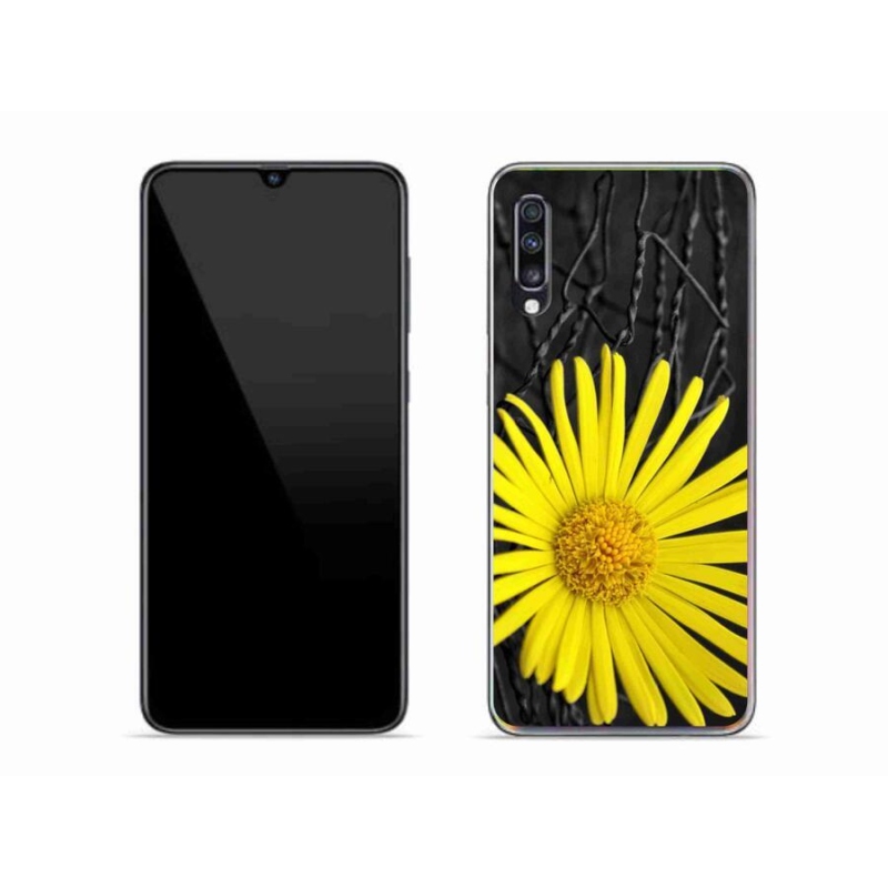 Gél védőhuzat mmCase Samsung Galaxy A70 készülékhez - sárga virág
