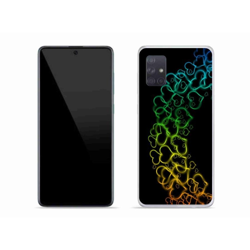 Gél borító mmCase a mobiltelefon Samsung Galaxy A71 - színes szívecskék