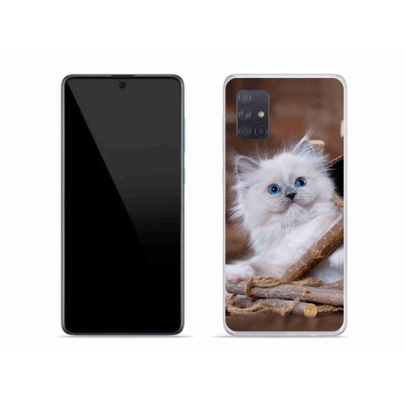 Gél védőhuzat mmCase Samsung Galaxy A71 készülékhez - fehér cica