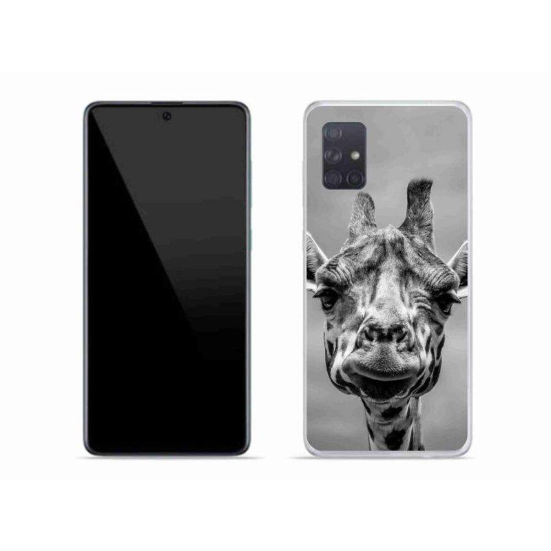Zselés borítás mmCase Samsung Galaxy A71 készülékhez - fekete-fehér zsiráf