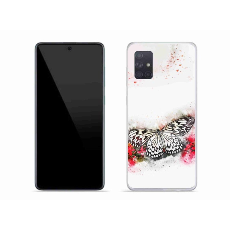 Zselés borítás mmCase Samsung Galaxy A71 - fekete-fehér pillangóhoz