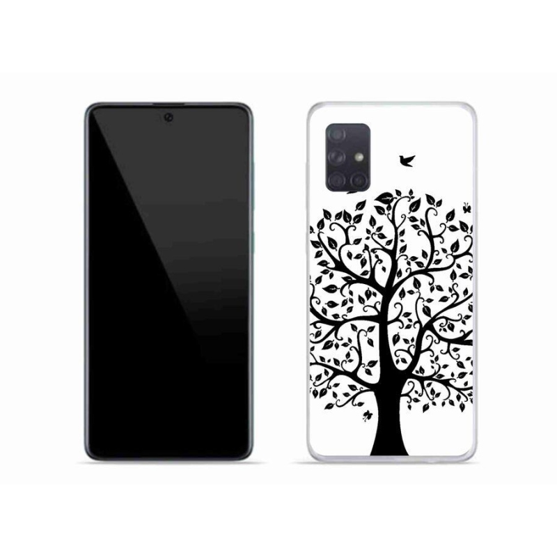 Zselés borítás mmCase Samsung Galaxy A71 - fekete-fehér fa