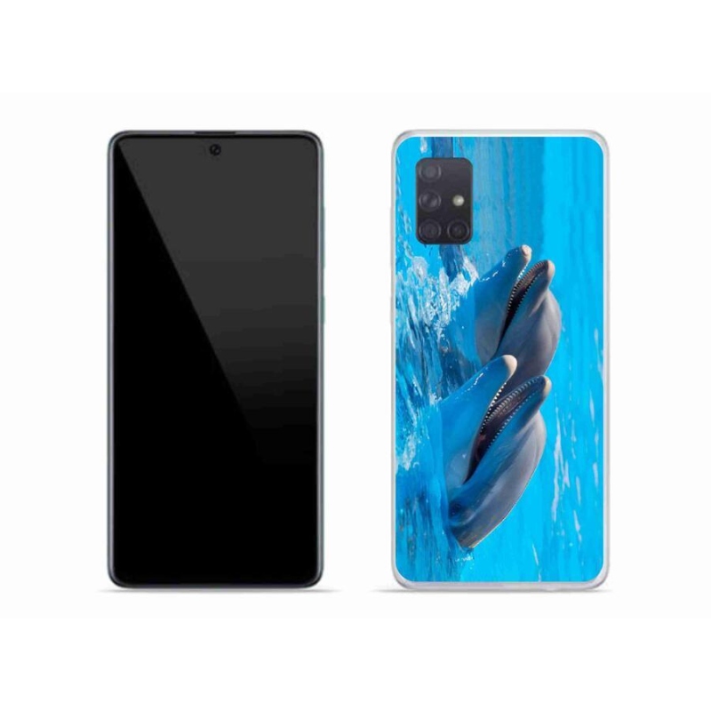 Gél védőhuzat mmCase mobiltelefonhoz Samsung Galaxy A71 - delfinek