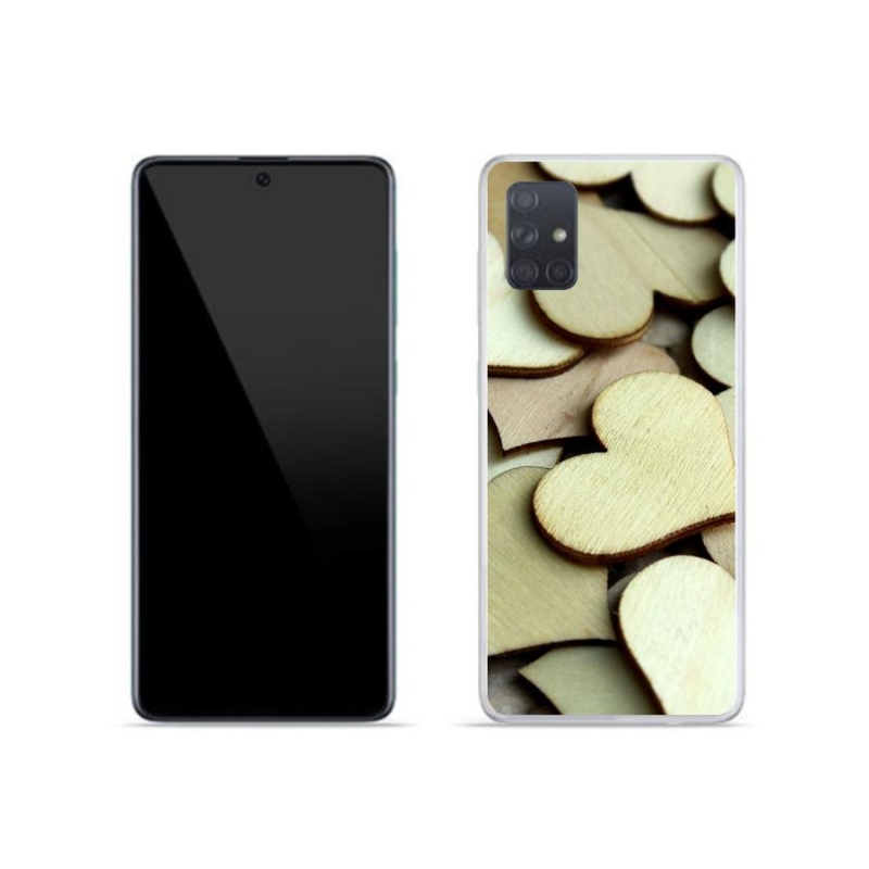 Gél borítás mmCase Samsung Galaxy A71 készülékhez - fából készült szívek