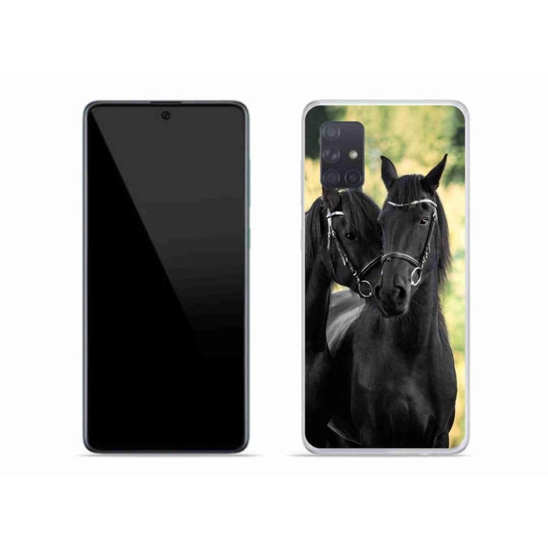 Zselés borítás mmCase Samsung Galaxy A71 - két fekete ló
