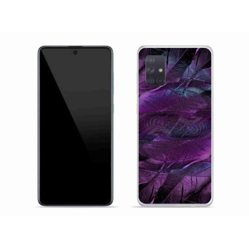 Gél védőhuzat mmCase Samsung Galaxy A71 - lila tollakhoz