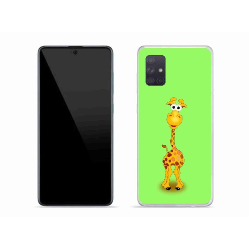 Gél borító mmCase mobiltelefonhoz Samsung Galaxy A71 - rajzfilm zsiráf