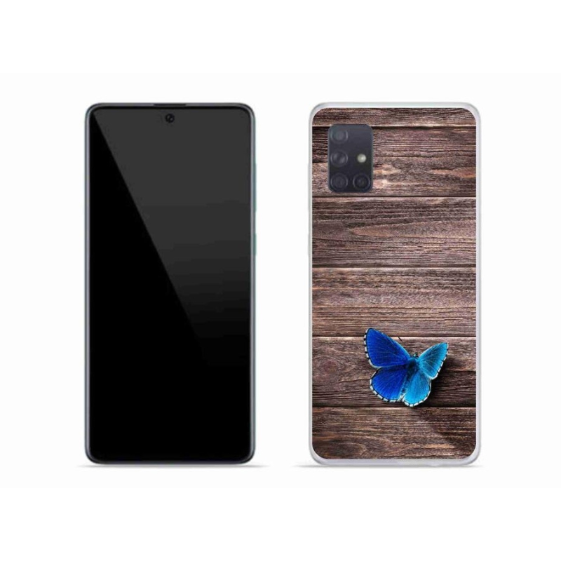 Gél védőhuzat mmCase Samsung Galaxy A71 - kék pillangó 1