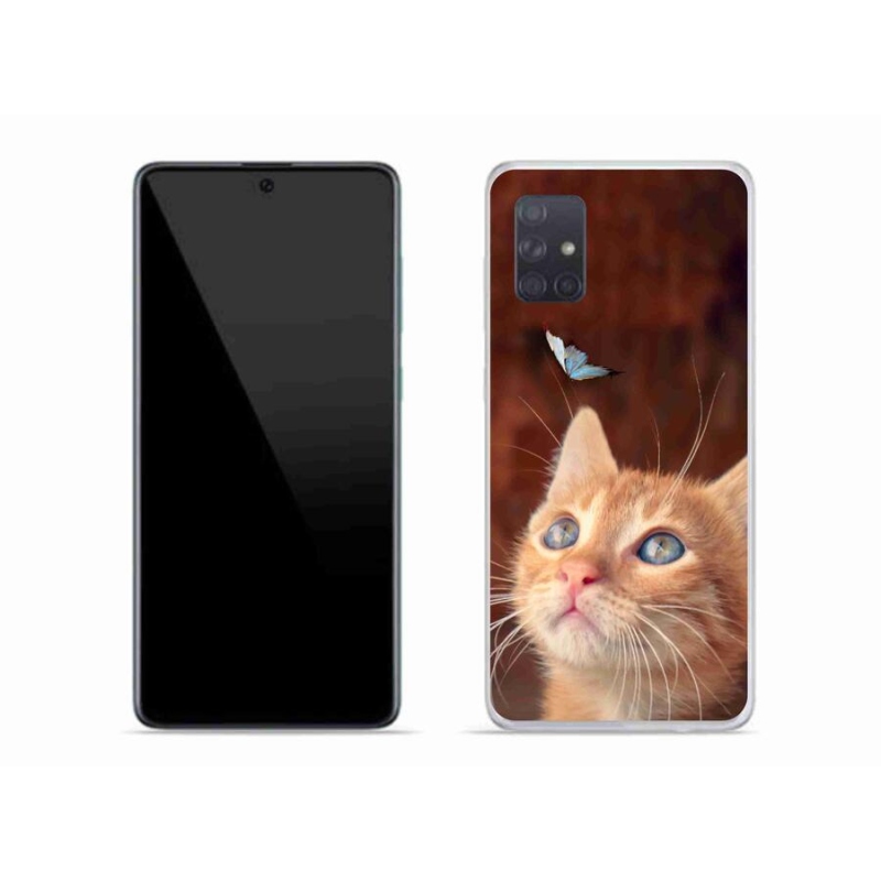 Gél borítás mmCase Samsung Galaxy A71 készülékhez - pillangó és cica