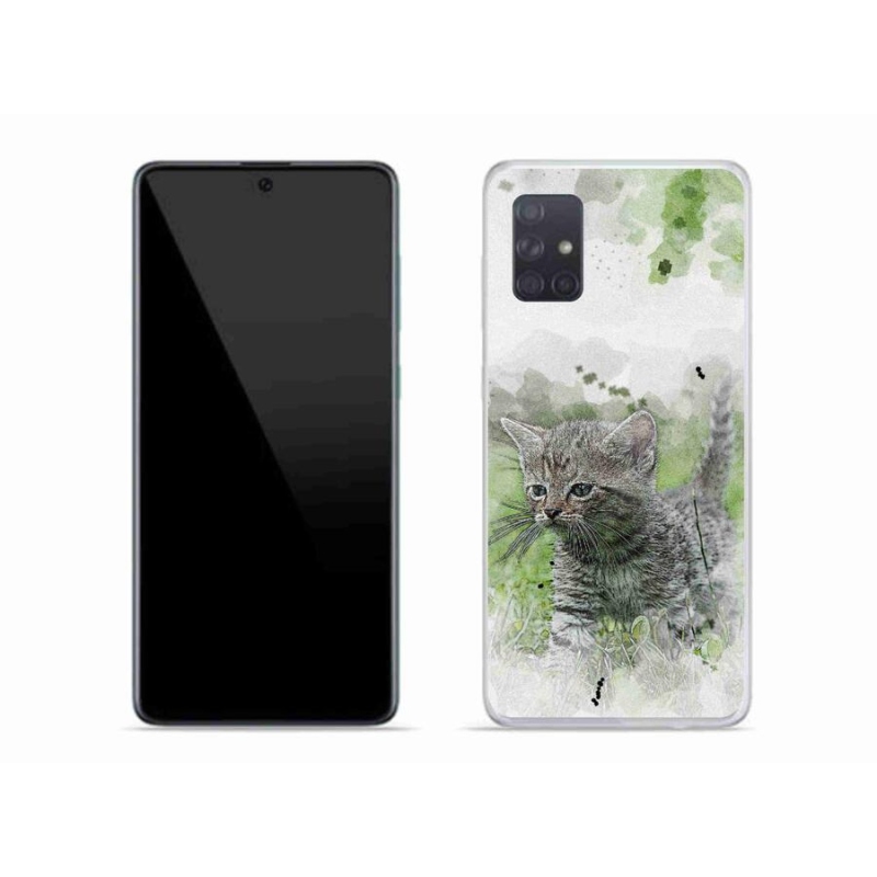 Gél borító mmCase mobiltelefonhoz Samsung Galaxy A71 - aranyos cica 1