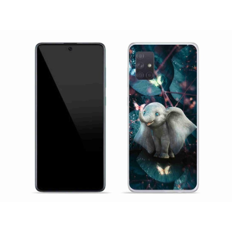 Gél borítás mmCase mobiltelefonhoz Samsung Galaxy A71 - aranyos elefánt