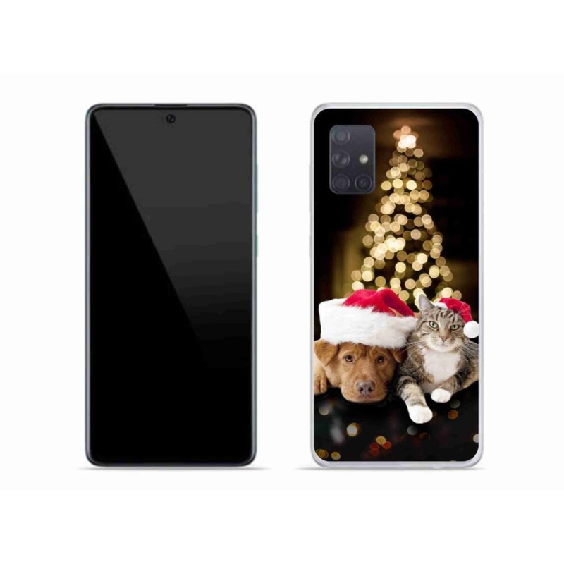 Gél borítás mmCase Samsung Galaxy A71 - Karácsonyi kutya és macska
