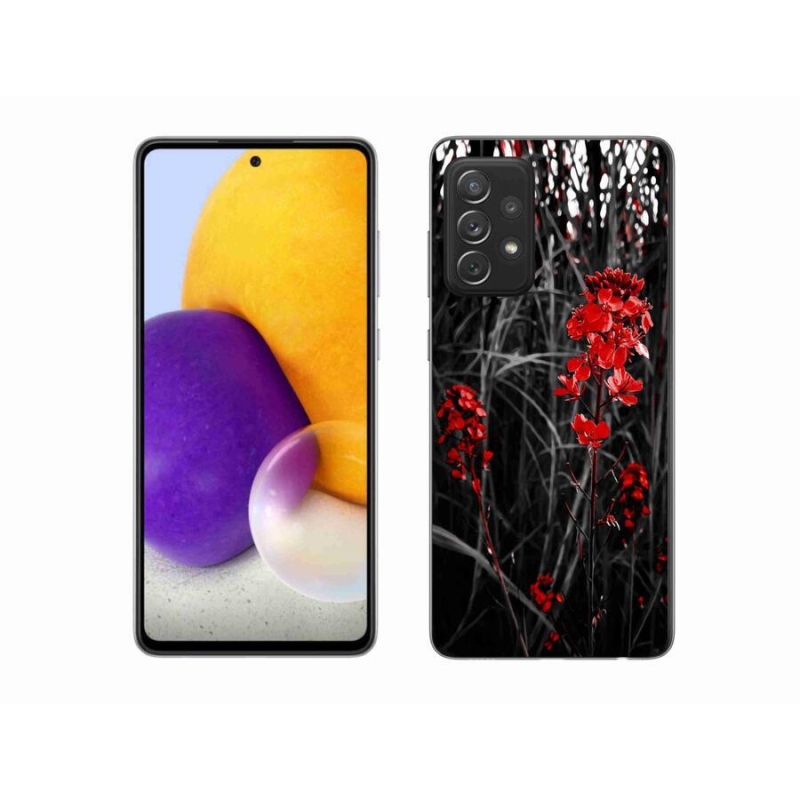 Gél védőhuzat mmCase Samsung Galaxy A72/A72 5G - piros növényhez