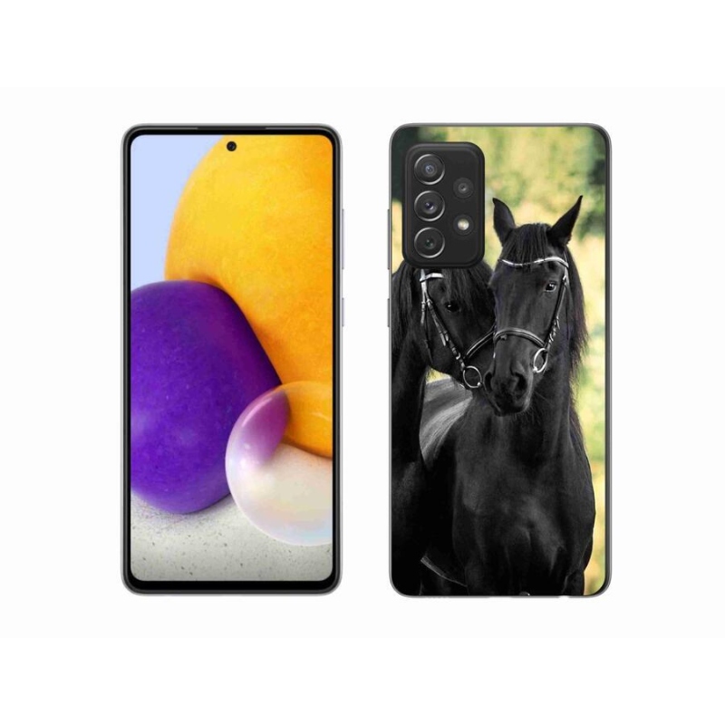 Zselés borítás mmCase Samsung Galaxy A72/A72 5G - két fekete ló