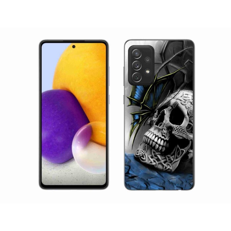 Zselés borítás mmCase Samsung Galaxy A72/A72 5G - pillangó és koponya